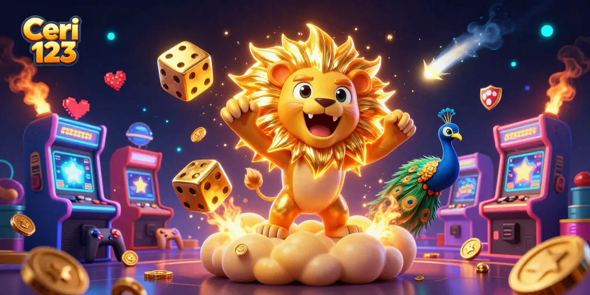 Ceri 123 players enjoy colorful casino games with golden lion and dynamic gaming elements.